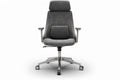 Ergonomiczne krzesło biurowe z regulacją, szare materiałowe pokrycie, nowoczesny design