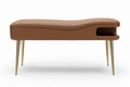 **Elegancka ławka tapicerowana z półką - skórzany mebel o nowoczesnym designie**